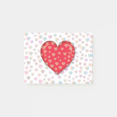 rood hart met spiekelpatroon post-it® notes (Voorkant)