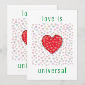 rood hart met spikkelspatroon kaart (Voorkant / Achterkant)