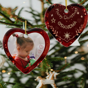 Rood hart oma Foto Keramisch Ornament