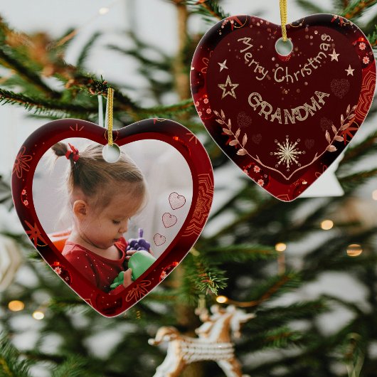 Rood hart oma Foto Keramisch Ornament