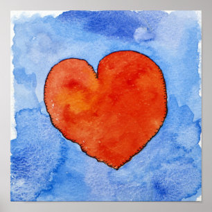 Rood hart op blauw 2011 poster