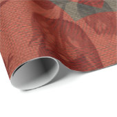 Rood hart op mooie  bloem cadeaupapier (Rol Hoek)