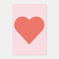 Rood hart op roze achtergrond Post-it Opmerking