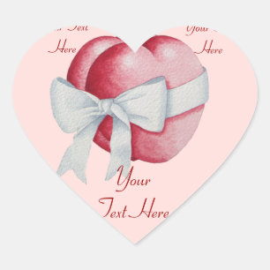Rood hart op roze achtergrond sticker