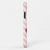 Rood hart op roze Chevron Stripe telefoontas Case-Mate iPhone Case (Achterkant/rechts)