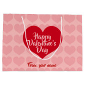 Rood hart op roze naam groot cadeauzakje (Achterkant)