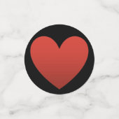 Rood hart op zwart confetti (Kleine voorkant)