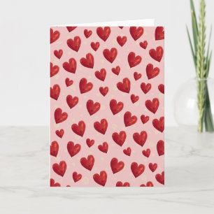 Rood Hart Patroon Liefdeskaart Kaart