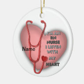 Rood Hart RN Geregistreerde Verpleegkundige Keramisch Ornament (Links)