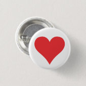 Rood hart ronde button 3,2 cm (Voorkant /achterkant)