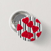 Rood hart ronde button 3,2 cm (Voorkant /achterkant)