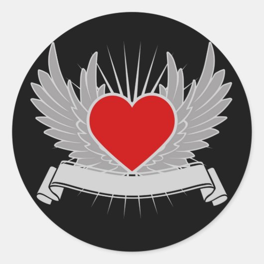 Rood hart ronde sticker (Voorkant)