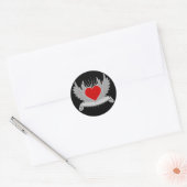 Rood hart ronde sticker (Envelop)