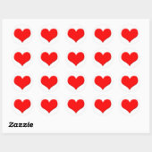 Rood hart ronde sticker (Vel)
