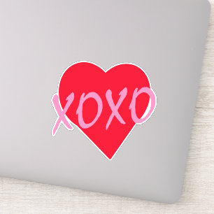 Rood Hart Roze XOXO Valentijnsdag Modern Sticker