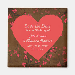 Rood hart Save the Date Magneet