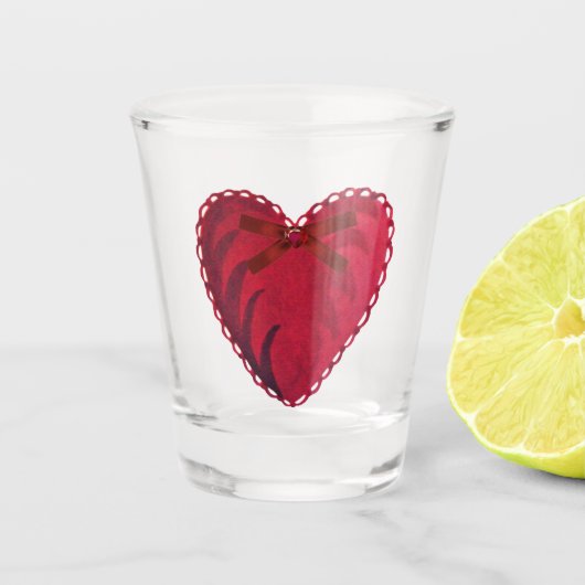 rood hart shot glas (Voorkant)