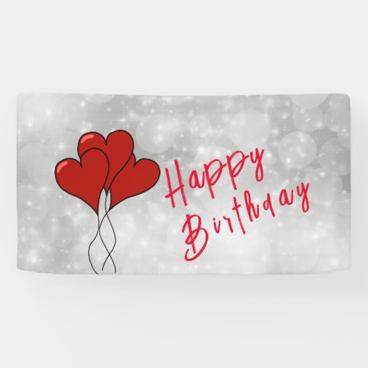 Rood hart spandoek (Horizontaal)