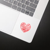 Rood hart sticker