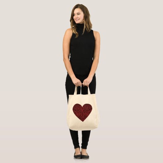  rood hart tote bag (Voorkant (model))