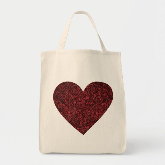 rood hart tote bag (Voorkant)