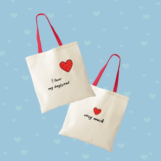 Rood hart tote bag