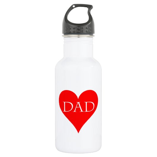 Rood hart vaderdag waterfles  (Voorkant)