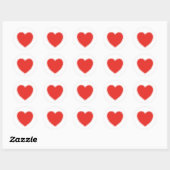 Rood hart Valentijn Klassic Round Sticker (Vel)