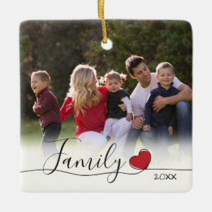 Rood Hart   van de Kalligrafie van de familie Keramisch Ornament