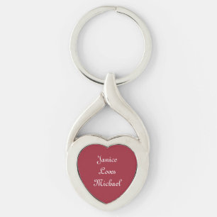 ROOD HART/WIT PRINT/PERSONALISEER DEZE HARTSLAG SLEUTELHANGER