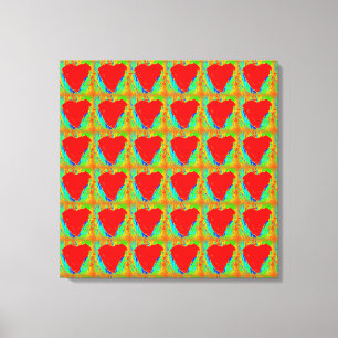 Rood harten verpakt canvas afdruk