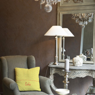 Rood hartgeel patroon kussen