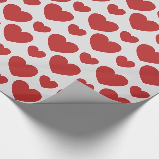 Rood Hartjes Patroon Cadeaupapier (Hoek)