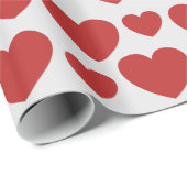 Rood Hartjes Patroon Cadeaupapier (Rol Hoek)