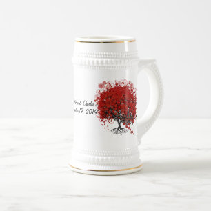 Rood hartleder bierpul