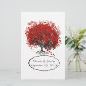 Rood hartleder briefpapier (Staand voorkant)