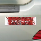 Rood hartleder bumpersticker (Op auto)