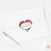 Rood hartleder hart sticker (Envelop)