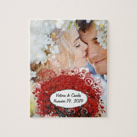 Rood hartleder legpuzzel (Verticaal)