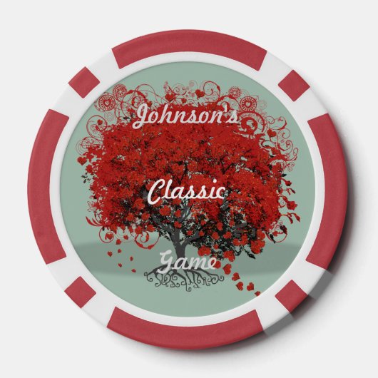 Rood hartleder poker chips (Achterkant)