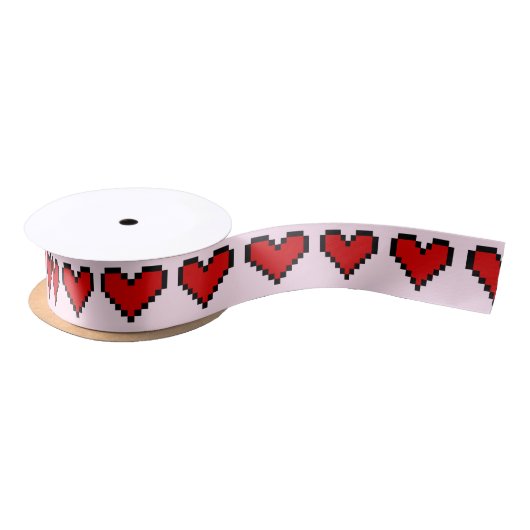Rood hartlint met pixelkunstliefdessymbool lint (Spoel)