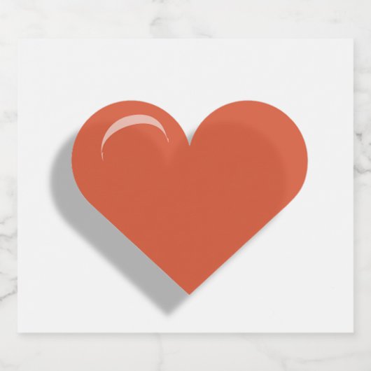 Rood hartontwerp sparkling wijnetiket (Enkel label)