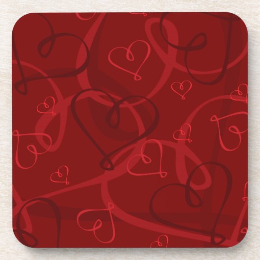 Rood hartpatroon onderzetter (Voorkant)