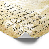 Rood hartverscheurend gordel met Damask Wedding Se Poster (Hoek)