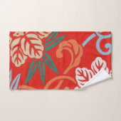 Rood Hawaiiaans Japans Kimono:  Bloemen Bad Handdoek (Handdoek)