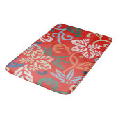 Rood Hawaiiaans Japans Kimono: Bloemen Badmat (Gekanteld)