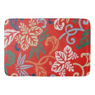 Rood Hawaiiaans Japans Kimono:  Bloemen Badmat