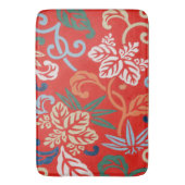Rood Hawaiiaans Japans Kimono: Bloemen Badmat (Voorkant Verticaal)