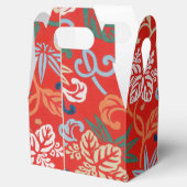 Rood Hawaiiaans Japans Kimono: Bloemen Bedankdoosjes (Geopend)