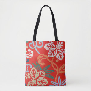 Rood Hawaiiaans Japans Kimono: Bloemen Draagtas